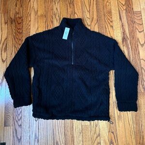 Gilly Hicks Black Fleece Quarter Zip Size S